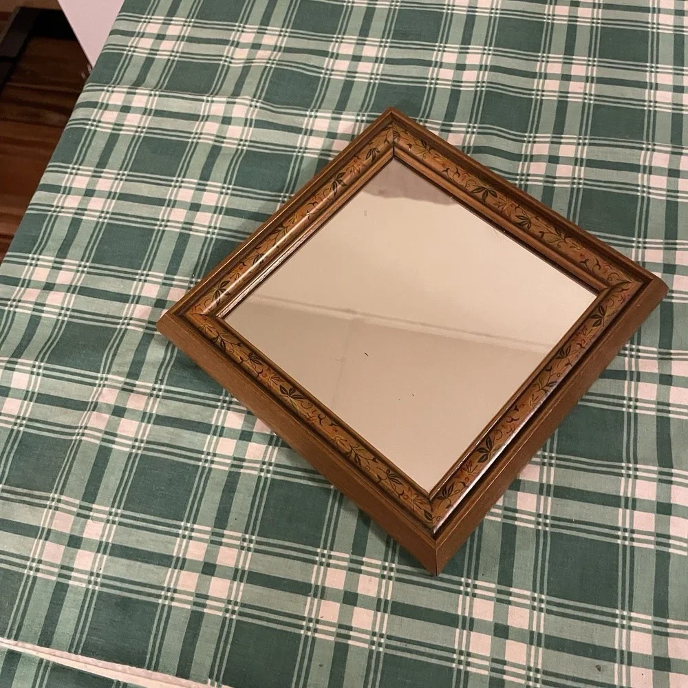 Vintage Home Interiors Floral Framed Mirrors Set of 2 Wall Decor 7.5